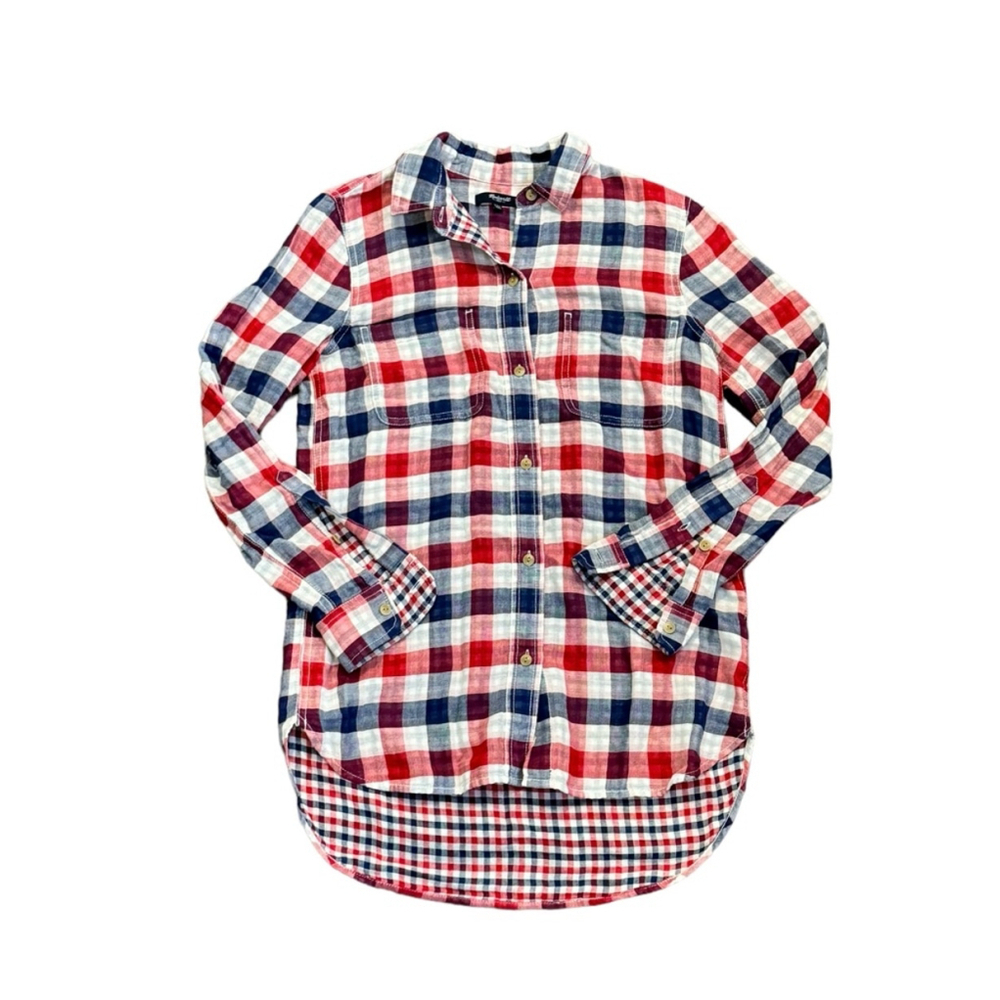 Madewell Emmett Plaid Small Ex-boyfriend Long Sleeve Gingham Button Shir… - Picture 2 of 8